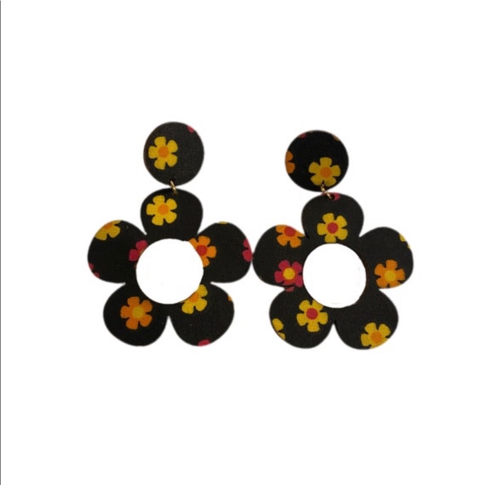 Daisy Laser Cut Fabric Earrings
